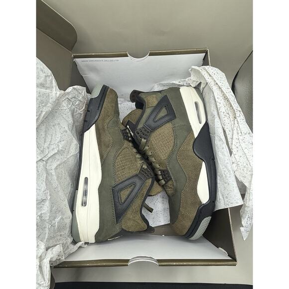 Authentic Nike Air Jordan 4 Retro Olive Canvas Basketball OG Box Men 11 Clean main image 9